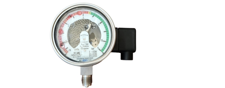 مانومتر گاز SF6 ویکا دارای دو خروجی قابل تنظیم